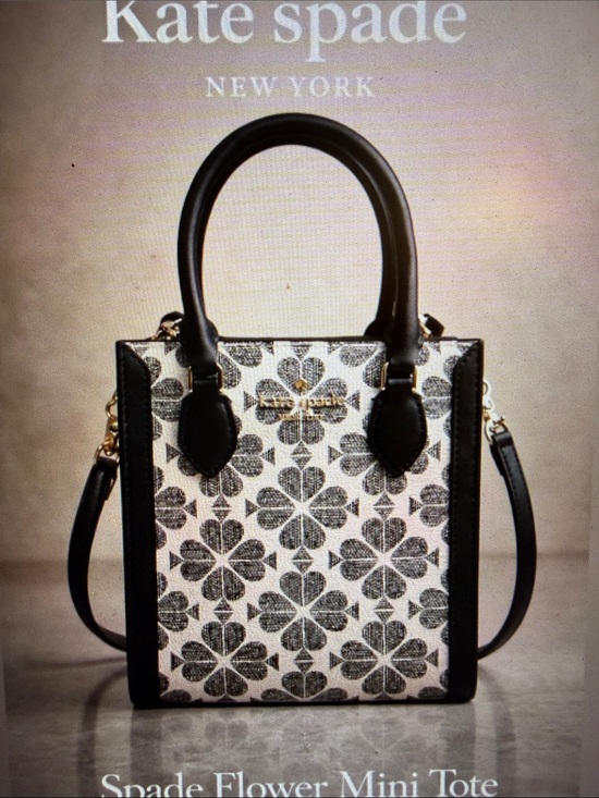 kate spade Handbags - kate spade Black & Cream Floral Mini Tote